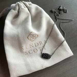 Kendra Scott Elisa Pendant Necklace in Black Drusy